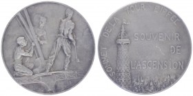 Bronzemedaille, o. Jahr
Frankreich. versilbert, auf den Bau des Eiffelturmes.. 27,97g
vz