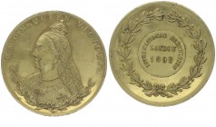 Bronzemedaille, 1898
Großbritanien - England. auf die Int. Ausstellung in London, vergoldet.. 73,90g
min. Kratzer und Randfehler.
vz