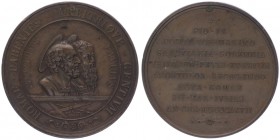 Pius IX.
Italien, Vatikan. Bronzemedaille, 1867. v. F. Speranza, auf die 18. Säcularfeier des Märtyrertodes von Peter und Paul. Brb. in Pluviale mit C...