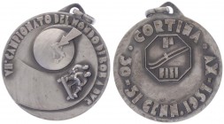 Silbermedaille, 1931
Italien. Bobweltmeisterschaft in Cortina , mit original Öse, Dm 38 mm, mit original Öse.. 22,84g
stgl