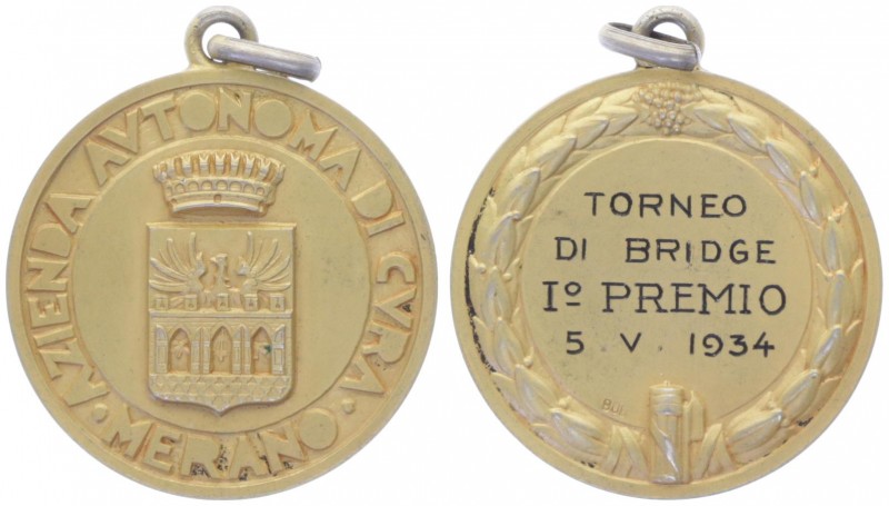 Silbermedaille, 1934
Italien. vergoldet, auf das 1. Bridge Turnier am 5. Mai 193...