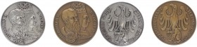 Br. u. Ag. Medaille, 1978
Italien. Südtirol/Sterzing: Br + Ag, 2 Stück, 700 Jahre Sterzing.. 31,64g, 29,86g
stgl