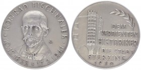 Silbermedaille, 1980
Italien. auf Konrad Fischnaler 1855 - 1941, Historiker.. 41,04g
bfr