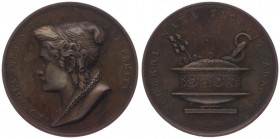 Bronzemedaille, o. Jahr
Italien. Trottola Medendi Arte Perita , von V.Catenacci u. A. Arnaud, Dm 41 mm.. Neapel
46,17g
vz/stgl