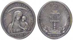Wallfahrtsmedaille, o. Jahr
Italien. Messing versilbert, oval, Dm 36x32 mm.. Rom
16,62g
Broschierspur.
ss/vz