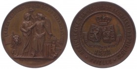 Bronzemedaille, 1872
Niederlande. von De Vries, zum 300. Jahrestag der Eroberung von Brielle durch die Geusen, Personifikation der Niederlande und Vic...