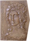 Maria Kazimiera Sobieska 1641 - 1716
Polen. Bronze-Guss-Plakette, 1983. einseitig, auf Maria Kazimiera Sobieska (eigentlich Marie Casimire Louise de l...