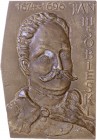 König Johann III. Sobieski 1674 - 1696
Polen. Bronze-Guss-Plakette, 1983. einseitig, Königin von Polen und Großfürstin von Litauen.
min. Korrosion
vz...