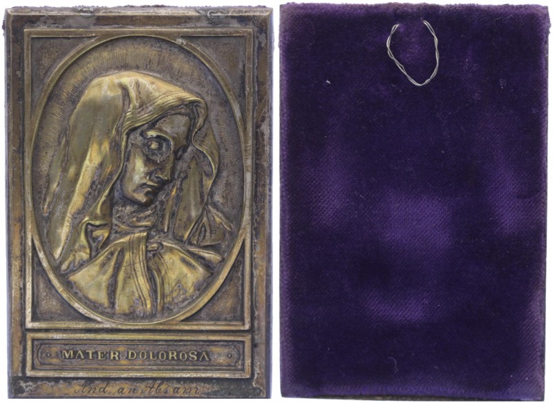 ME - Plakette, o. Jahr
Religiöse Motive. versilbert, "Mater Dolorosa, Andenken a...