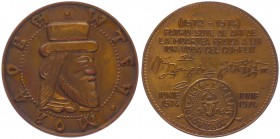 Bronzemedaille, 1974
Rumänien. auf die Numismatische Geselschaft, Dm 50 mm.. 73,09g
vz