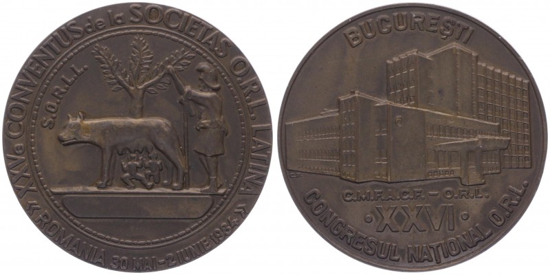 Bronzemedaille, 1984
Rumänien. auf den 25sten Kongress in Bukarest.. 109,25g
stg...
