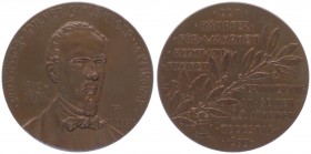 Bronzemedaille, 1899
Schweiz. auf Pr. Johann Nepomuck Schlevniger von Klingnav 1810-1874, zum 25. Todestag, von Homberg, Dm 45 mm.. 41,26g
f.stgl