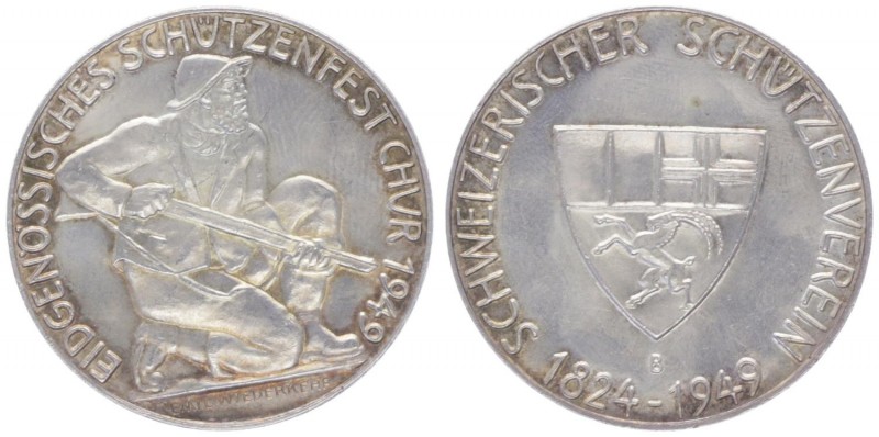 Silbermedaille, 1949
Schweiz. auf das Eidgenössische Schützenfest des Schweizeri...