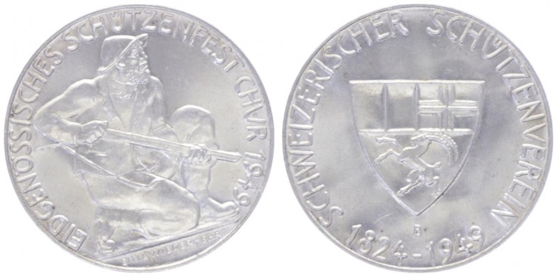 Ag - Schützenmedaille, 1949
Schweiz. auf das eidgen. Schützenfest in Chur.. 15,9...
