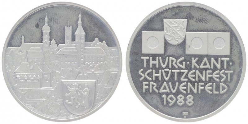 Ag - Schützenmedaille, 1988
Schweiz. auf das Schützenfest in Freuenfeld, Dm 33 m...