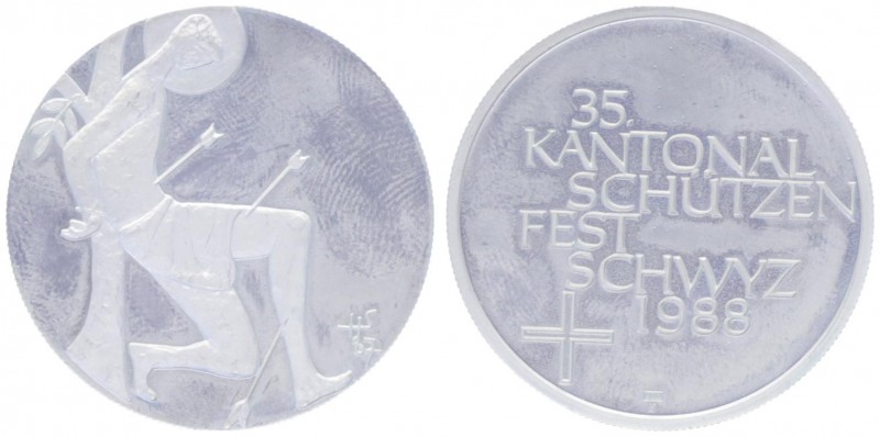 Ag - Schützenmedaille, 1988
Schweiz. auf das 35. Kantonal Schützenfest in Schwyz...