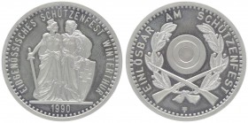 Ag - Schützenmedaille, 1990
Schweiz. Eidgenössisches Schützenfest Winterthur, Dm 37 mm.. 25,00g
PP