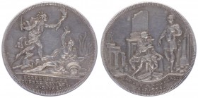 Ag - Jeton, o. Jahr
Schweiz. von Jean Dassier & Sons, 1740-1750. Marius in Karthago: Marius sitzt vor den Ruinen von Karthago und empfängt einen aus R...