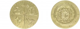 Messingmedaille, 1972 (um 1980)
Slowakei. vergoldet, v. A. Peter, Münze Kremnitz, a. d. Ostslowakische Museum. Sammlungsgegenstände d. Museums / Wappe...