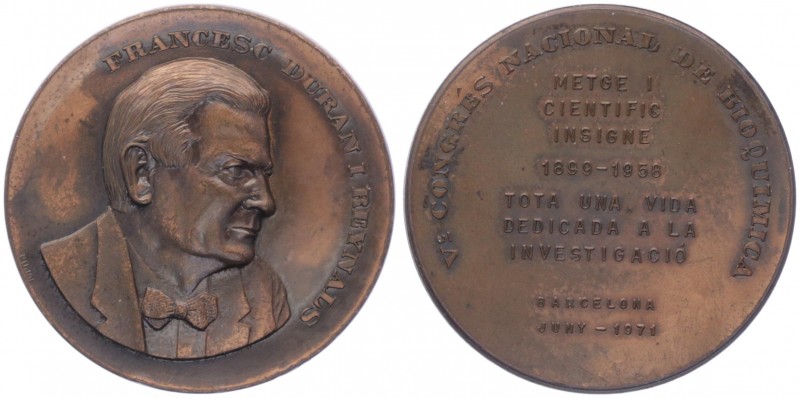 Kupfermedaille, 1971
Spanien. auf Francisco Duran Reynals, Arzt und Mikrobiologe...