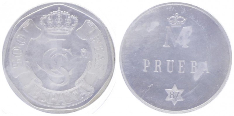 500 Pesetas, 1987
Spanien. Probe in Silber.. 12,66g
stgl