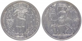 Silbermedaille, 1929
Tschechoslowakei. ohne Signatur, Kremnitz Auf den 1000. Jahrestag der Christianisierung Böhmens, Vs.: St. Wenzel steht mit Fahne ...