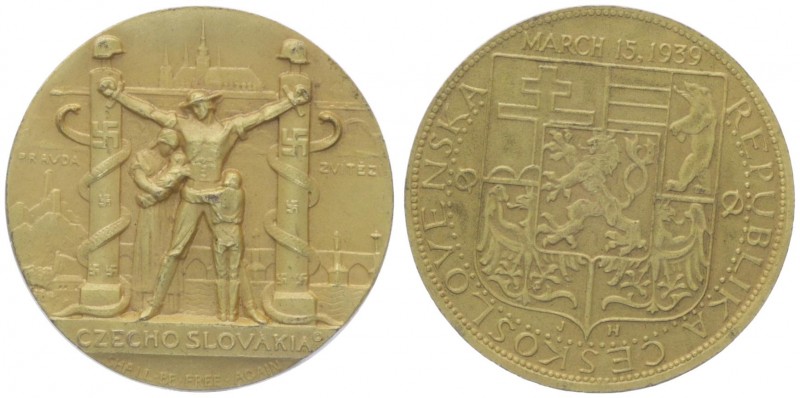 Bronzemedaille, 1939
Tschechoslowakei. auf die Besetzung der Tschechoslowakei.. ...
