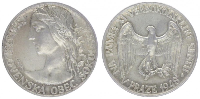 Silbermedaille, 1948
Tschechoslowakei. auf Obec Sokolska.. 14,05g
stgl