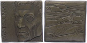 Bronzemedaille, o. Jahr
UDSSR. auf Pasternak, rechteckig.. 281,76g
vz/stgl