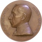 Messing-Guss-Plakette, 1919
Ungarn. einseitig, verkupfert, auf Dr. Ambrozovics Dezsö (1864-1919), von Telcs.Gina.. vz