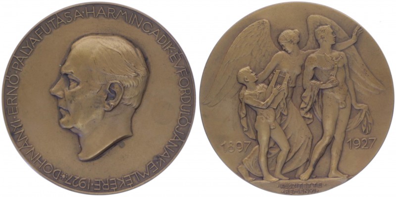 Bronzemedaille, 1927
Ungarn. auf Ernö Dohnanyi (1877 - 19609, Pianist. 94,40g
st...