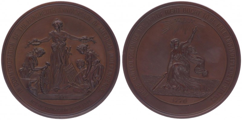 Bronzemedaille, 1876
USA. auf die 100-Jahrfeier der Unabhängigkeit. Weibliche Ge...
