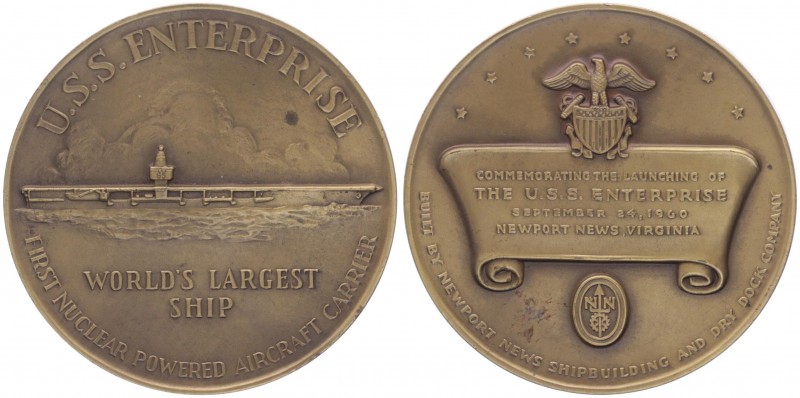 Bronzemedaille, 1960
USA. auf den ersten Atomfluzeugträger U.S.S. Enterprise.. 1...