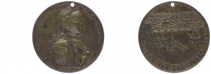 Karl VII. 1742 - 1745
Bronzemedaille, 1744. auf den Übergang der österreichische...
