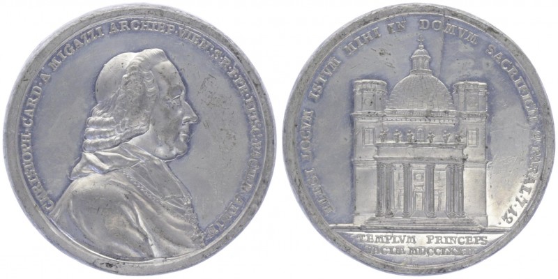 Joseph II. als Mitregent 1765 - 1780
Zinnmedaille, 1772. auf Kardinal Migazzi 17...