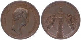 Ferdinand I. 1835 - 1848
Bronzemedaille, 1843. auf die Erneuerung der Turmspitzen des Stephansturms.
Mailand
50,71g
stgl
