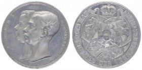 Franz Joseph I. 1848 - 1916
Weißmetallmedaille, 1854. auf die Vermählungsfeier mit Elisabeth.
Wien
11,95g
vz