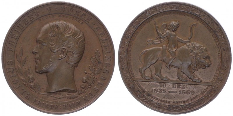 Franz Joseph I. 1848 - 1916
Bronzemedaille, 1860. auf Friedrich von Münch-Bellin...