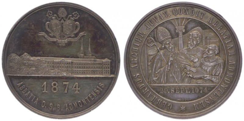 Franz Joseph I. 1848 - 1916
Silbermedaille, 1874. Admont, auf das 800jährige Sti...