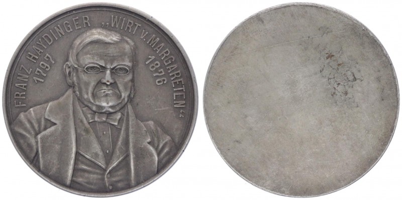 Franz Joseph I. 1848 - 1916
Zinnmedaille, 1876. einseitig, auf Franz Haydinger, ...