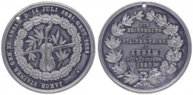 Franz Joseph I. 1848 - 1916
Zinnmedaille, 1880. an die Feier in Absam/Tirol, Stainer (1621-1663), der von Leopold I den Titel "kaiserlicher Diener" er...