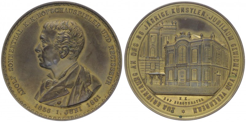 Franz Joseph I. 1848 - 1916
Bronzemedaille, 1881. auf Adolph Ritter von Sonnenth...