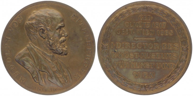 Franz Joseph I. 1848 - 1916
Bronzemedaille, 1885. auf Rudolph von Eitelsberger, ...