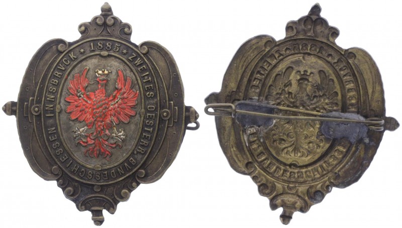 Franz Joseph I. 1848 - 1916
Anstecker, 1885. Innsbruck, auf das 2. Österr. Bunde...