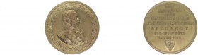 Franz Joseph I. 1848 - 1916
Bronzemedaille, 1888. vergoldet, auf den Besuch des Erzherzogs Albrecht in der Stadt Retz, Dm 44 mm.
Wien
29,03g
stgl