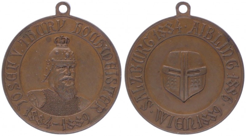 Franz Joseph I. 1848 - 1916
Kupfermedaille, 1889. auf Josef von Thurn, Hochmeist...