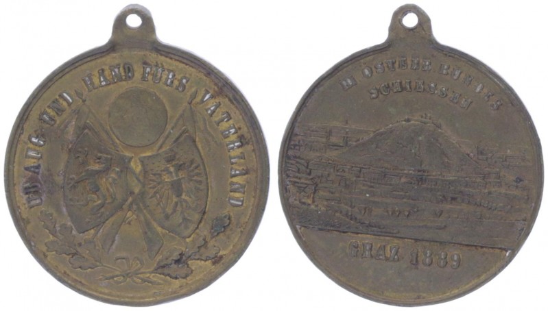 Franz Joseph I. 1848 - 1916
Bronzemedaille, 1889. auf das 3. Österr. Bundesschie...