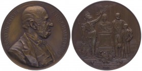 Franz Joseph I. 1848 - 1917
Kupfermedaille, 1890. auf Anton Schmerling, Österr. Politiker du Jurist.
Wien
121,64g
vz