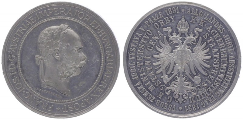 Franz Joseph I. 1848 - 1916
Zinnmedaille, 1891. auf die Allgemeine Jubiläumsauss...