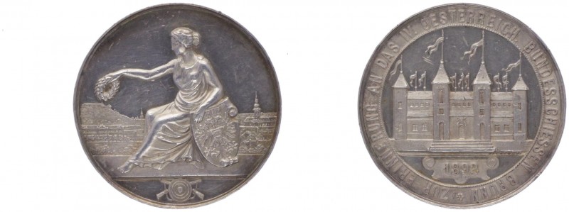 Franz Joseph I. 1848 - 1916
Ag - Schützenmedaille, 1892. auf das IV. Österreichi...